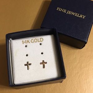 🖤14K💕Cross earrings NIB